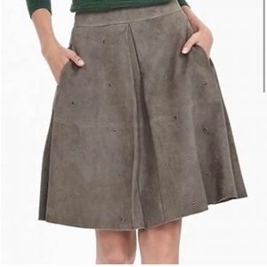 Suede Skirt with Grommet Details